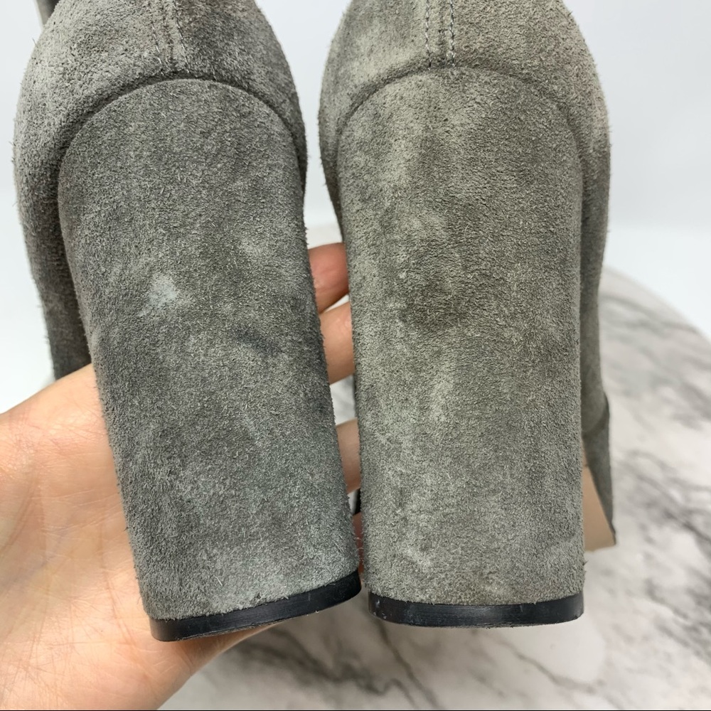 Reiss Buckle Detail Suede Booties 38 Classic Academia Minimalist Preppy Neutral - Picture 11 of 16